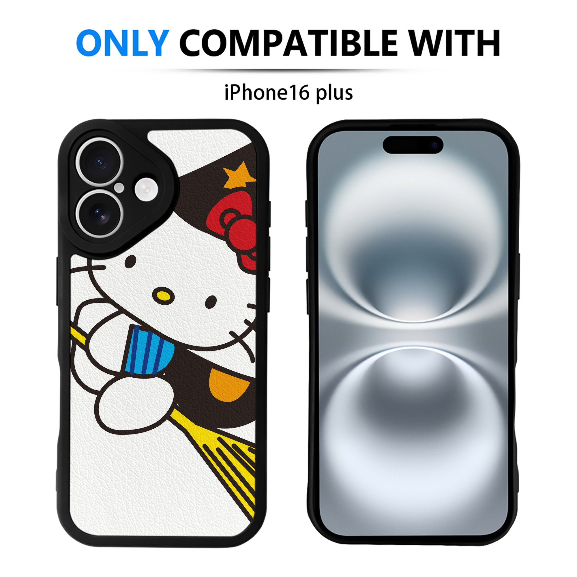 （画像用） Hello Kitty ハローキティ 【iPhone 16シリーズ対応】シリコンスマホケース（レザー調） 材質：シリコン